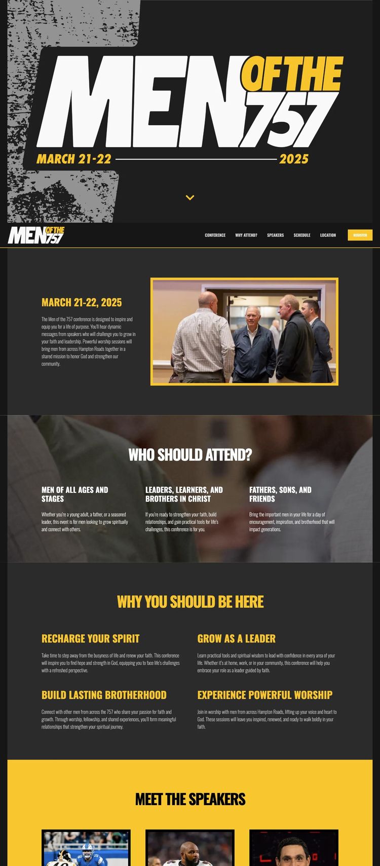 Screenshot 2 of Men of the 757 (Example WordPress Church/Religious Organization Website)