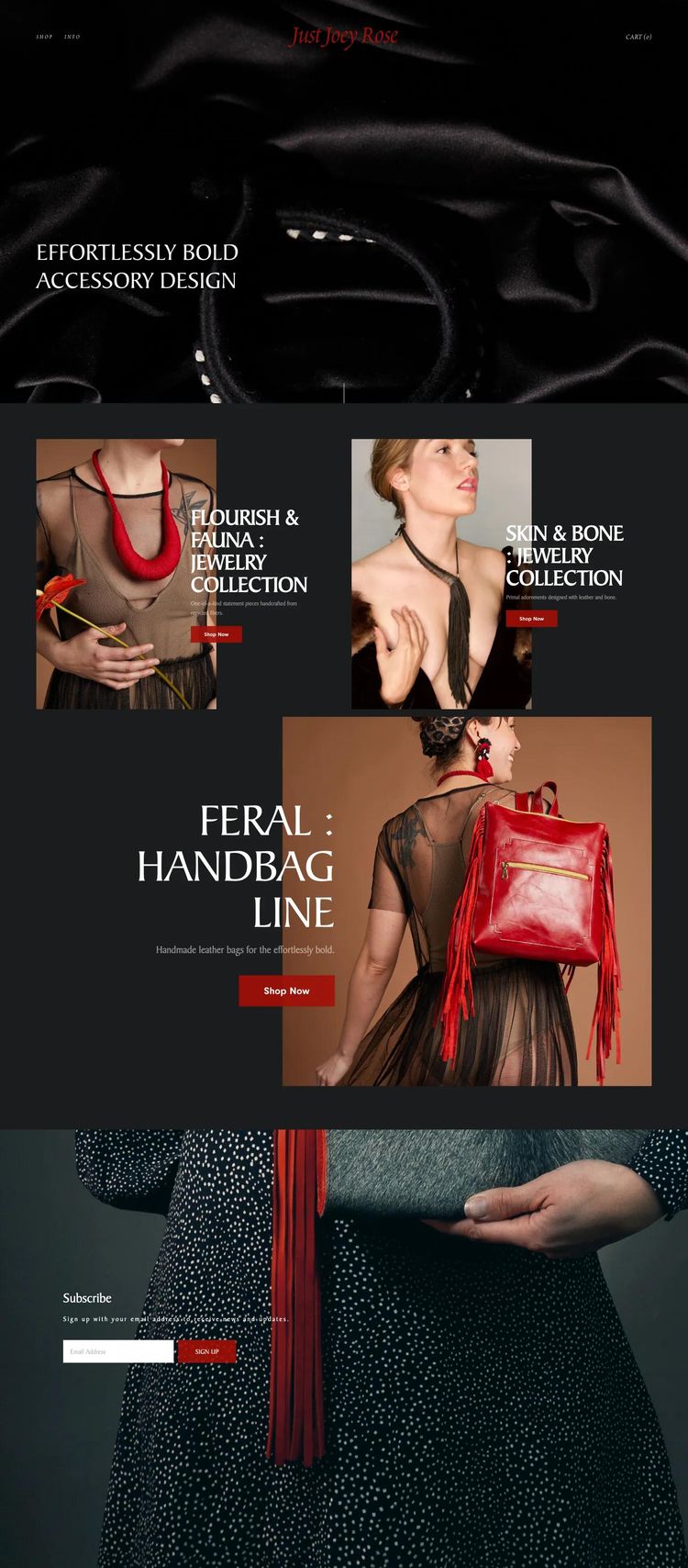 Screenshot 1 of Just Joey Rose (Example Squarespace Artist Website)