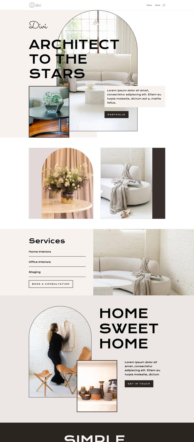 Screenshot 2 of Architect to the Stars (Example WordPress Interior Designer Website)