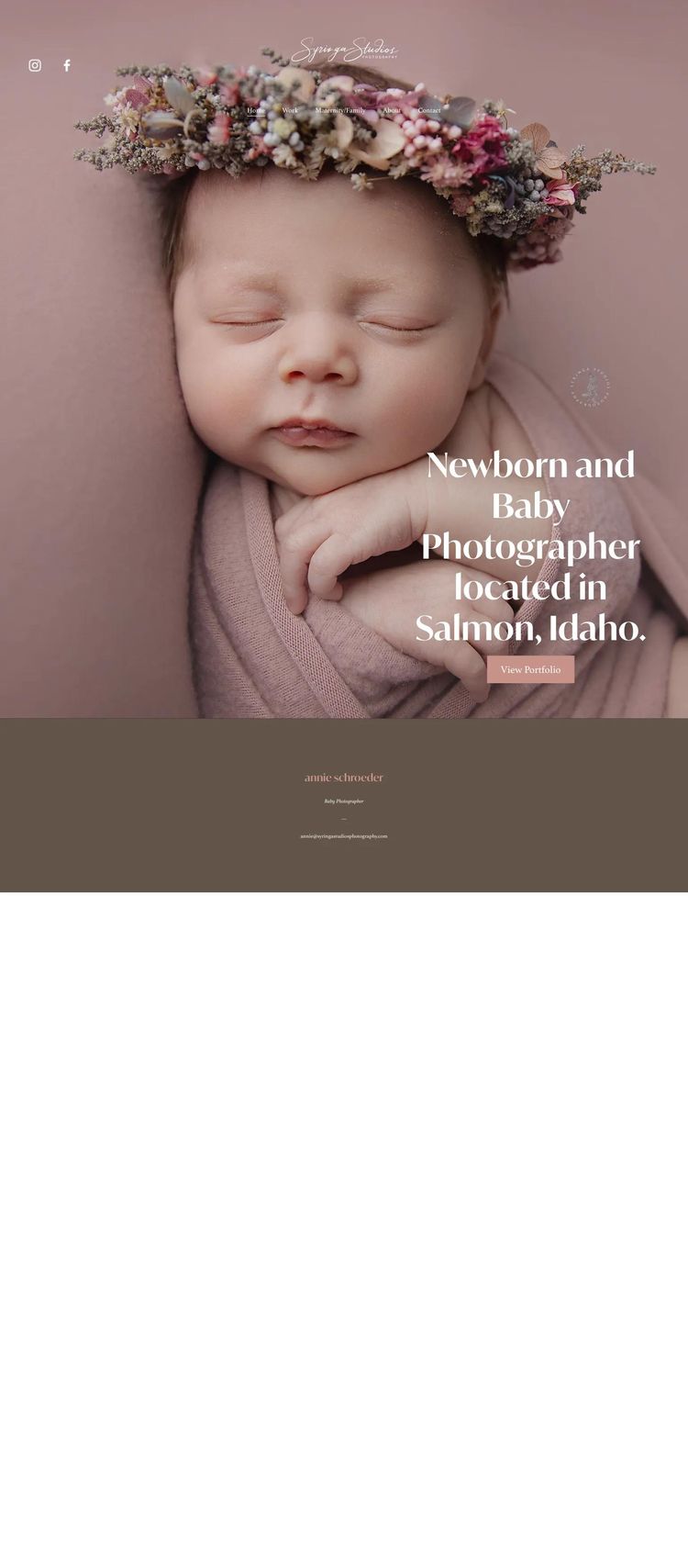 Screenshot 1 of Syringa Studios Photography (Example Squarespace Photography Website)