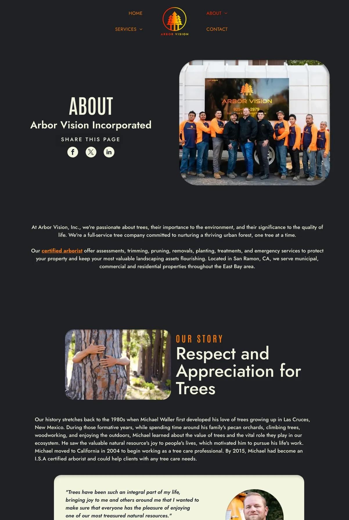 Screenshot 3 of Arbor Vision (Example Duda Website)
