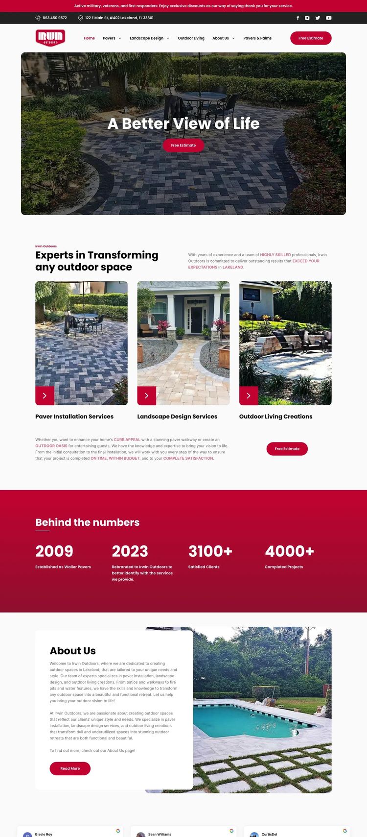 Screenshot 1 of Irwin Outdoors (Example Webstudio Website)