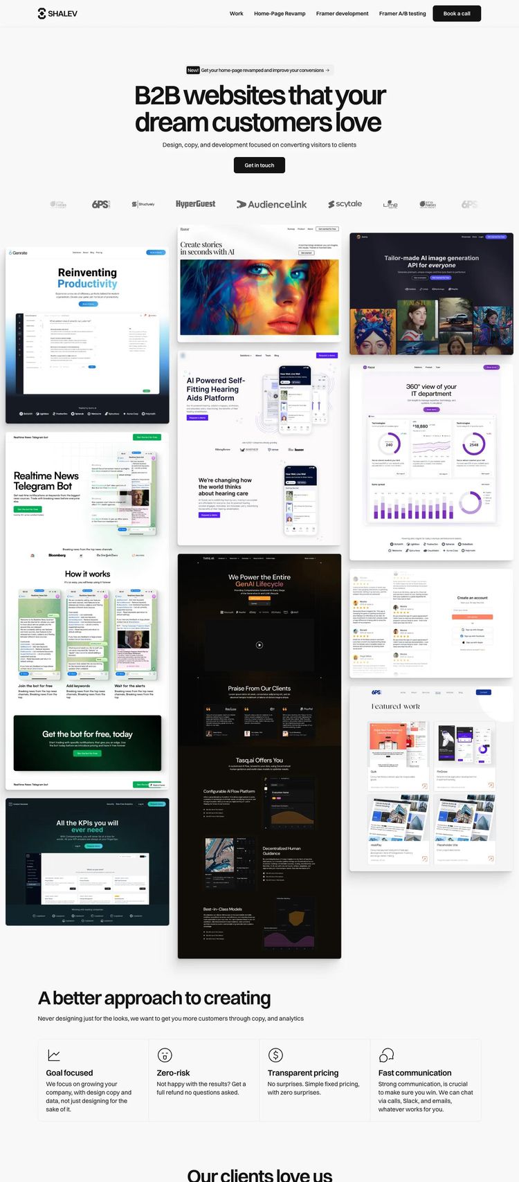 Screenshot 2 of SHALEV (Example Framer Marketing Agency Website)