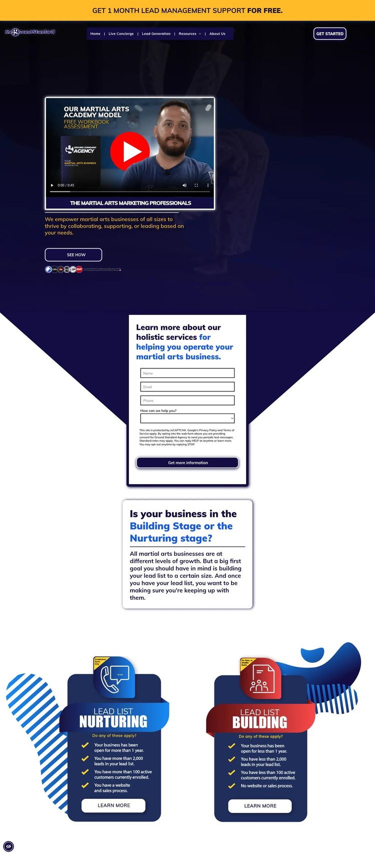 Screenshot 1 of Ground Standard Agency (Example Duda Marketing Agency Website)