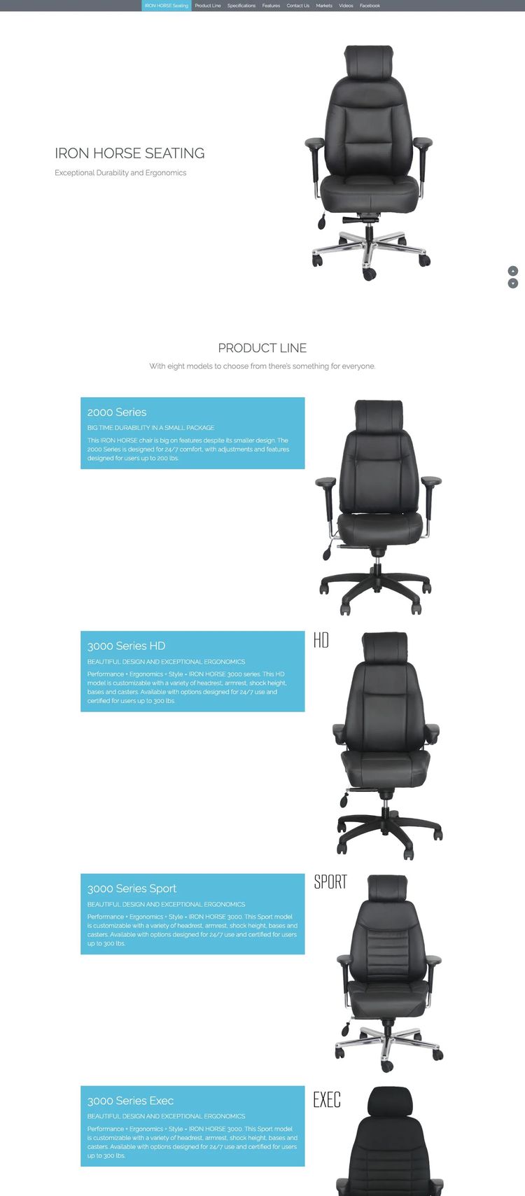 Screenshot 1 of Apex Office Chairs (Example Strikingly Office Supply Website)