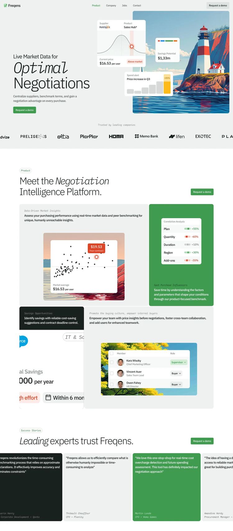Screenshot 2 of Freqens (Example Framer Business Consultant Website)