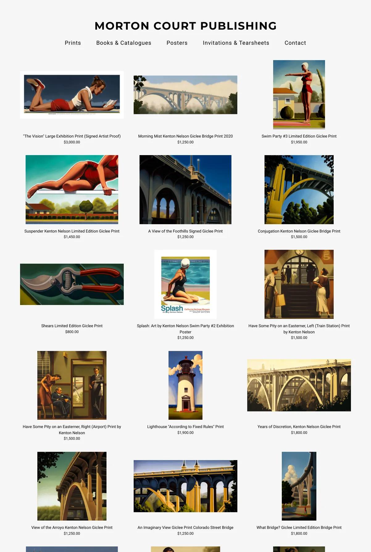Screenshot 2 of Morton Court Publishing (Example Squarespace Artist Website)