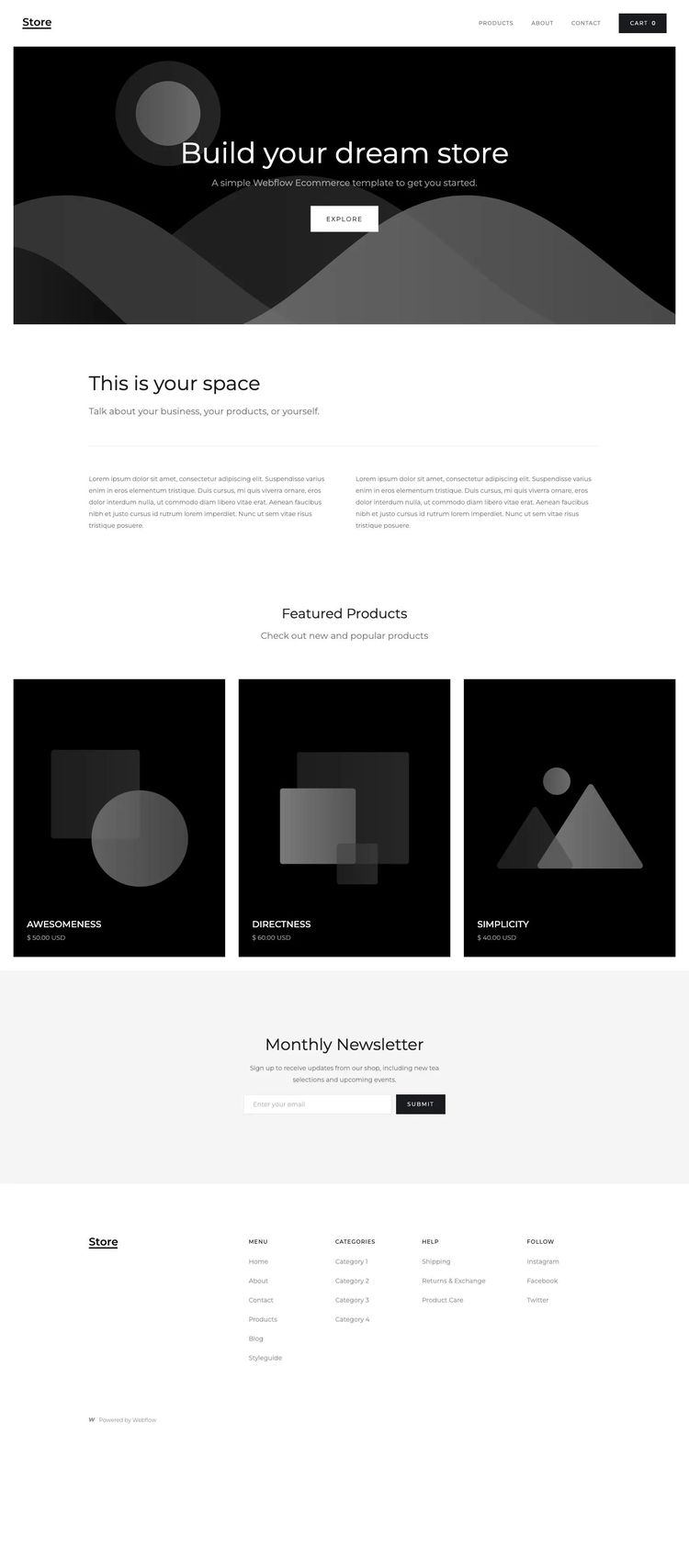 Screenshot 1 of Store Starter Template