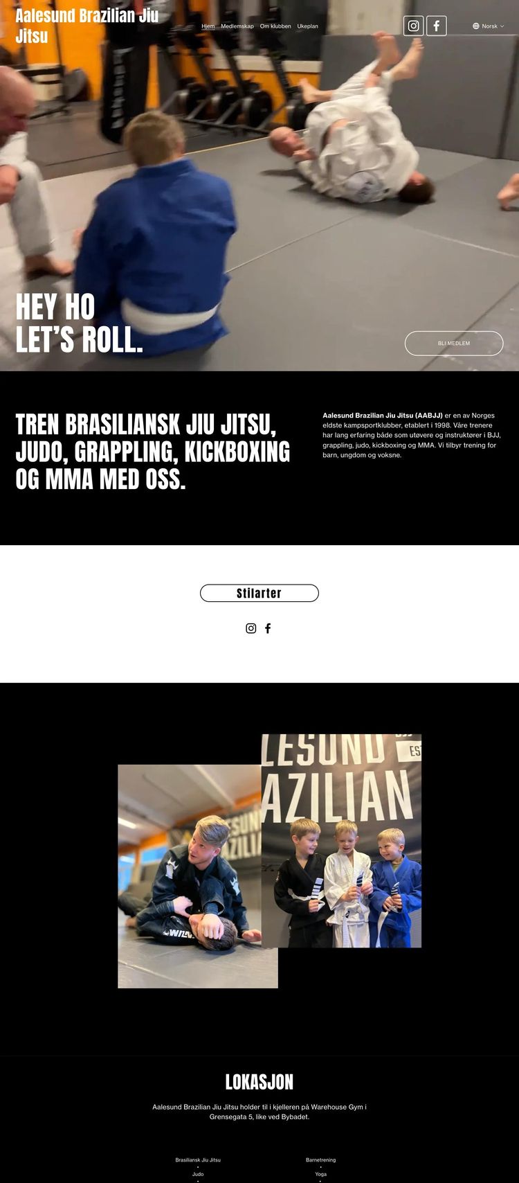 Screenshot 2 of Aalesund Brazilian Jiu Jitsu (Example Squarespace Sports Club Website)