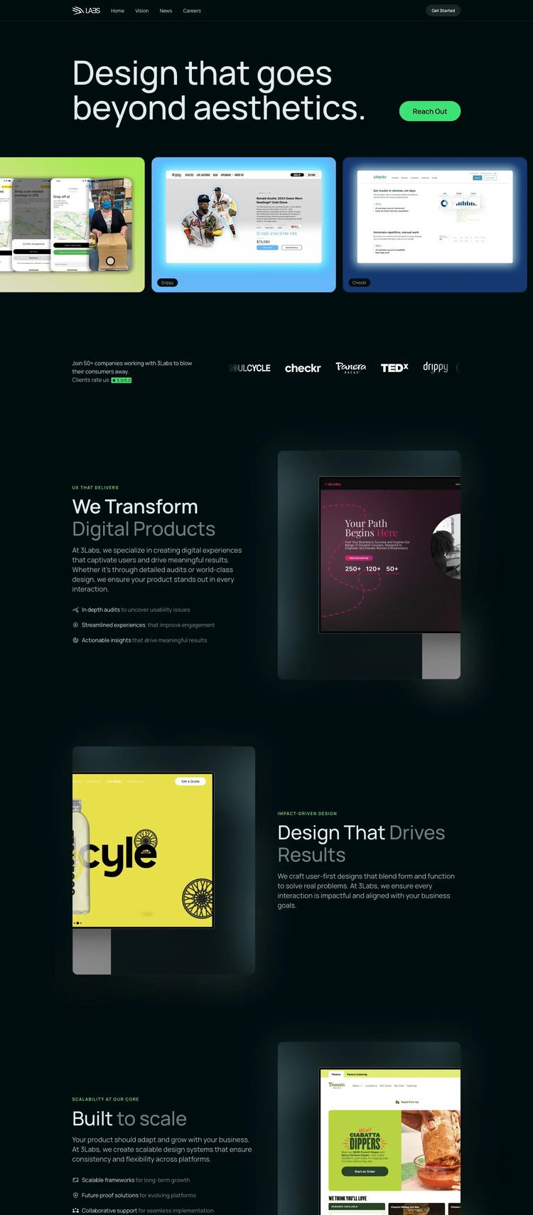 Screenshot 2 of 3Labs (Example Webflow Design Agency/Studio Website)
