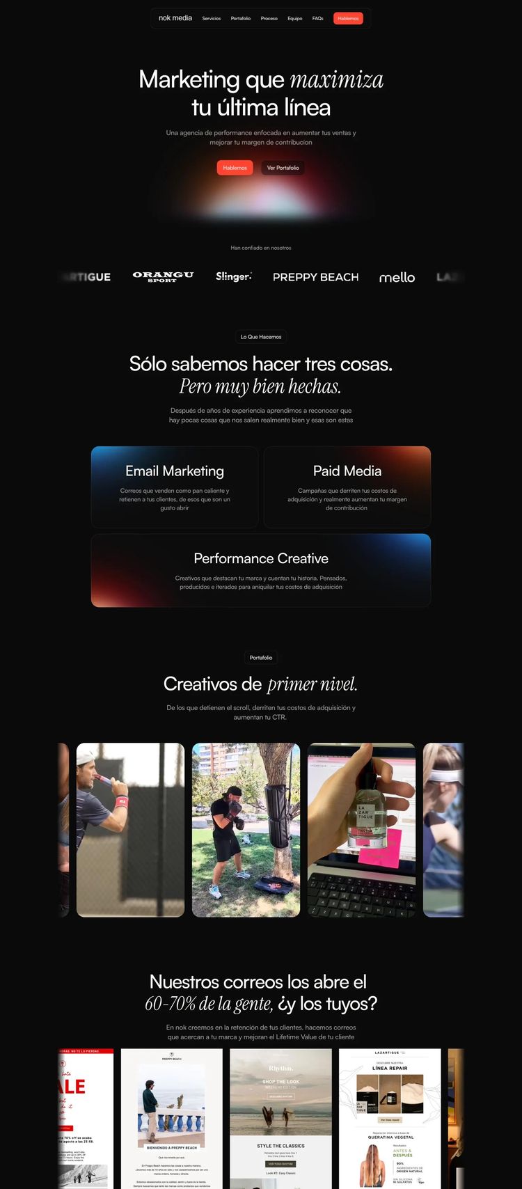 Screenshot 2 of nok media (Example Framer Marketing Agency Website)