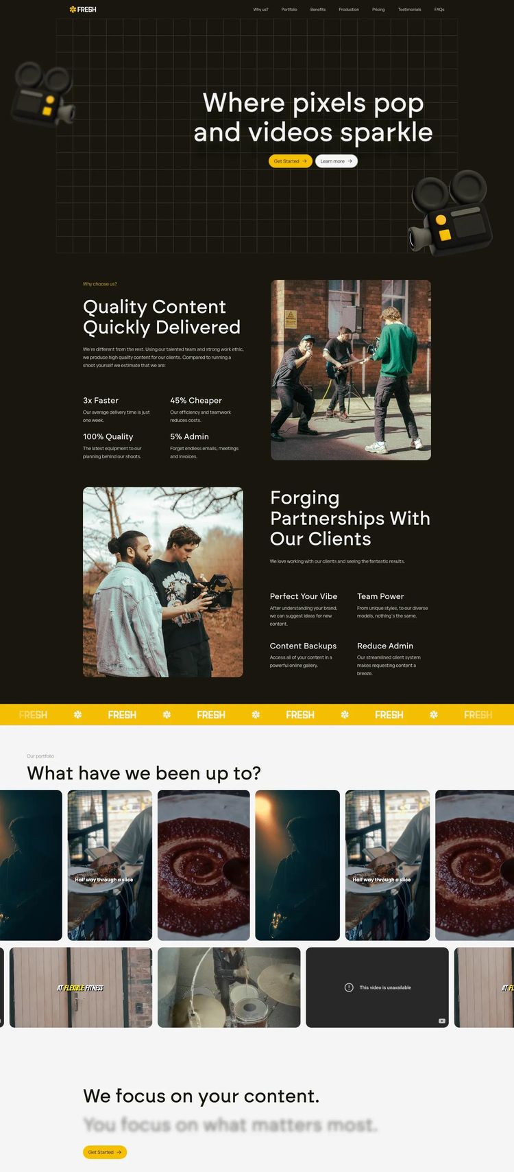 Screenshot 2 of Fresh Impressions (Example Framer Video Editing Website)