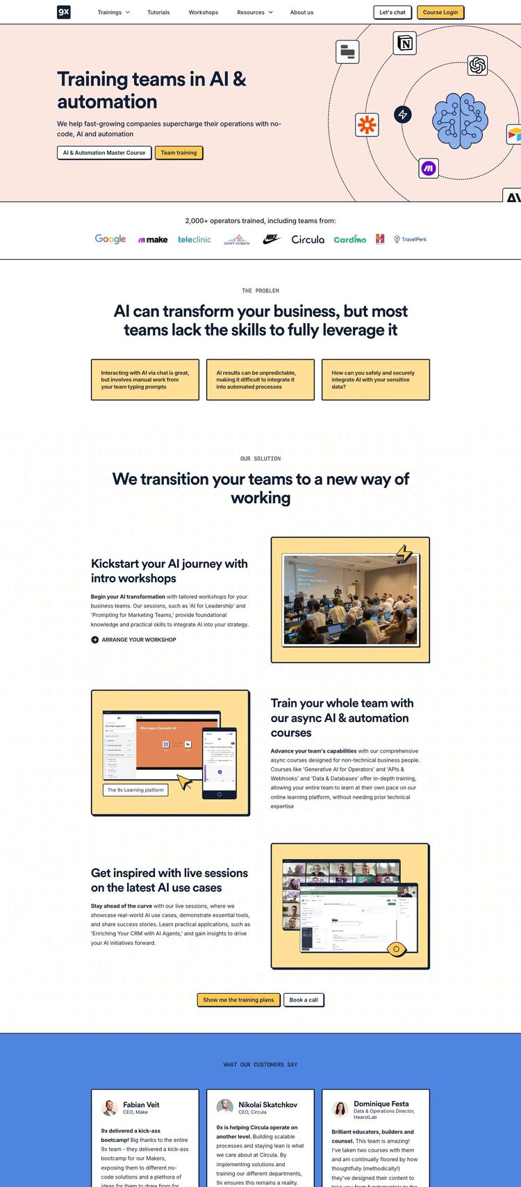 Screenshot 1 of Go9X (Example Framer Software Development Website)