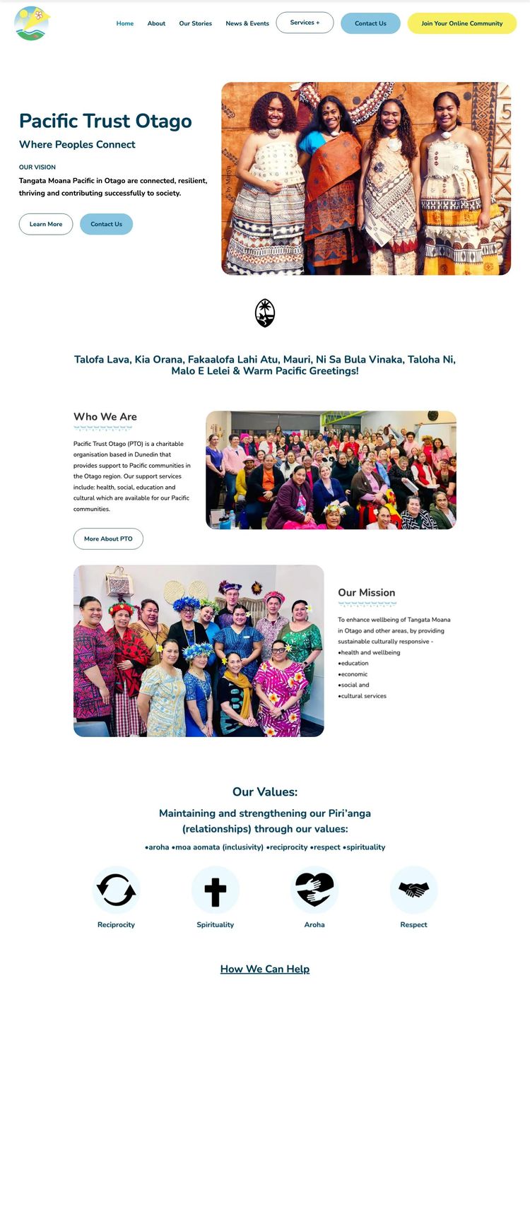 Screenshot 2 of Pacific Trust Otago (Example Webflow Nonprofit Organization Website)