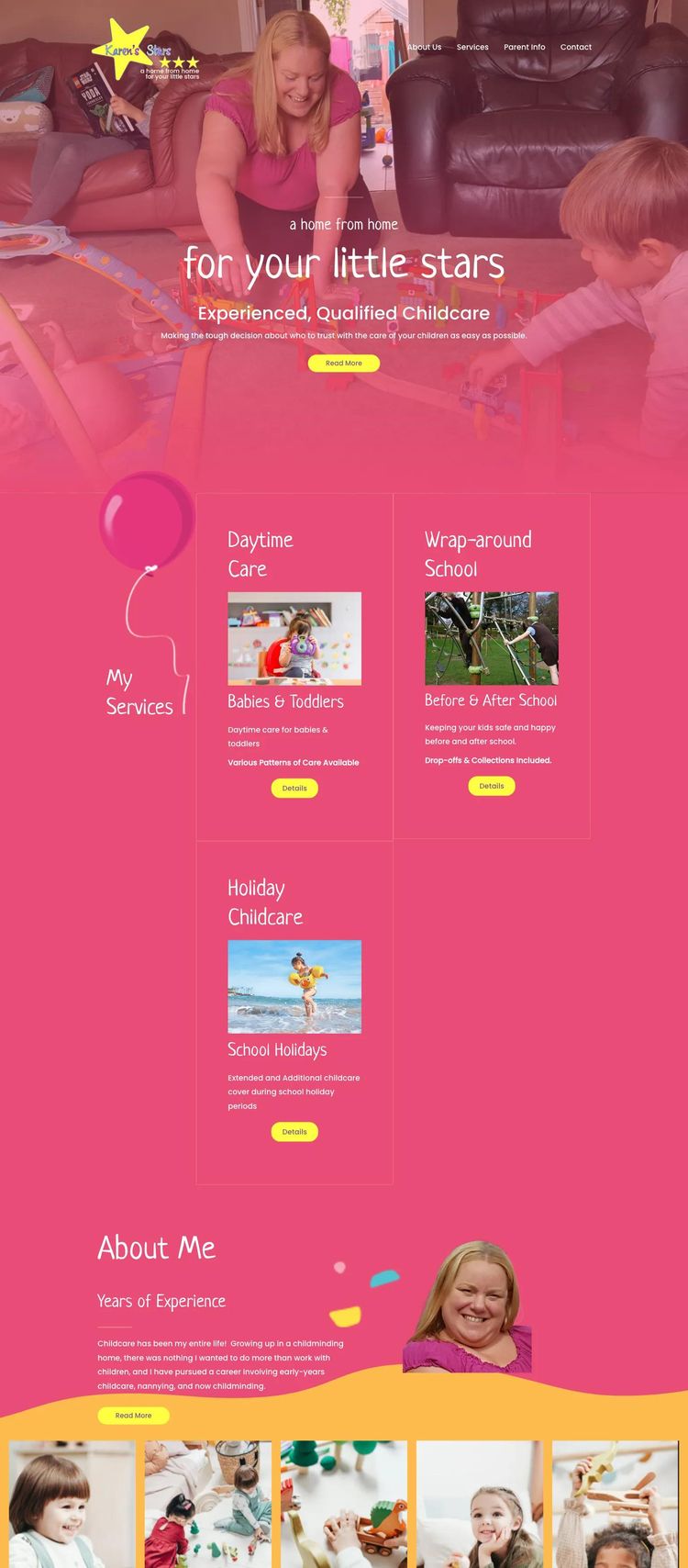 Screenshot 2 of Karen's Stars (Example WordPress Child Care Website)