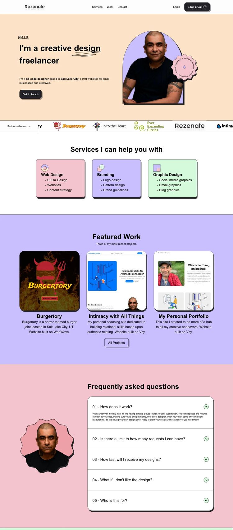 Screenshot 1 of Rezenate Design (Example Webstudio Website)