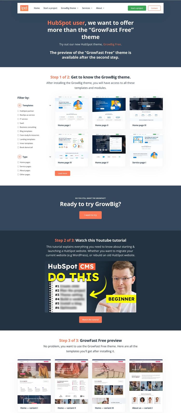 Screenshot 1 of Growfast Free Template