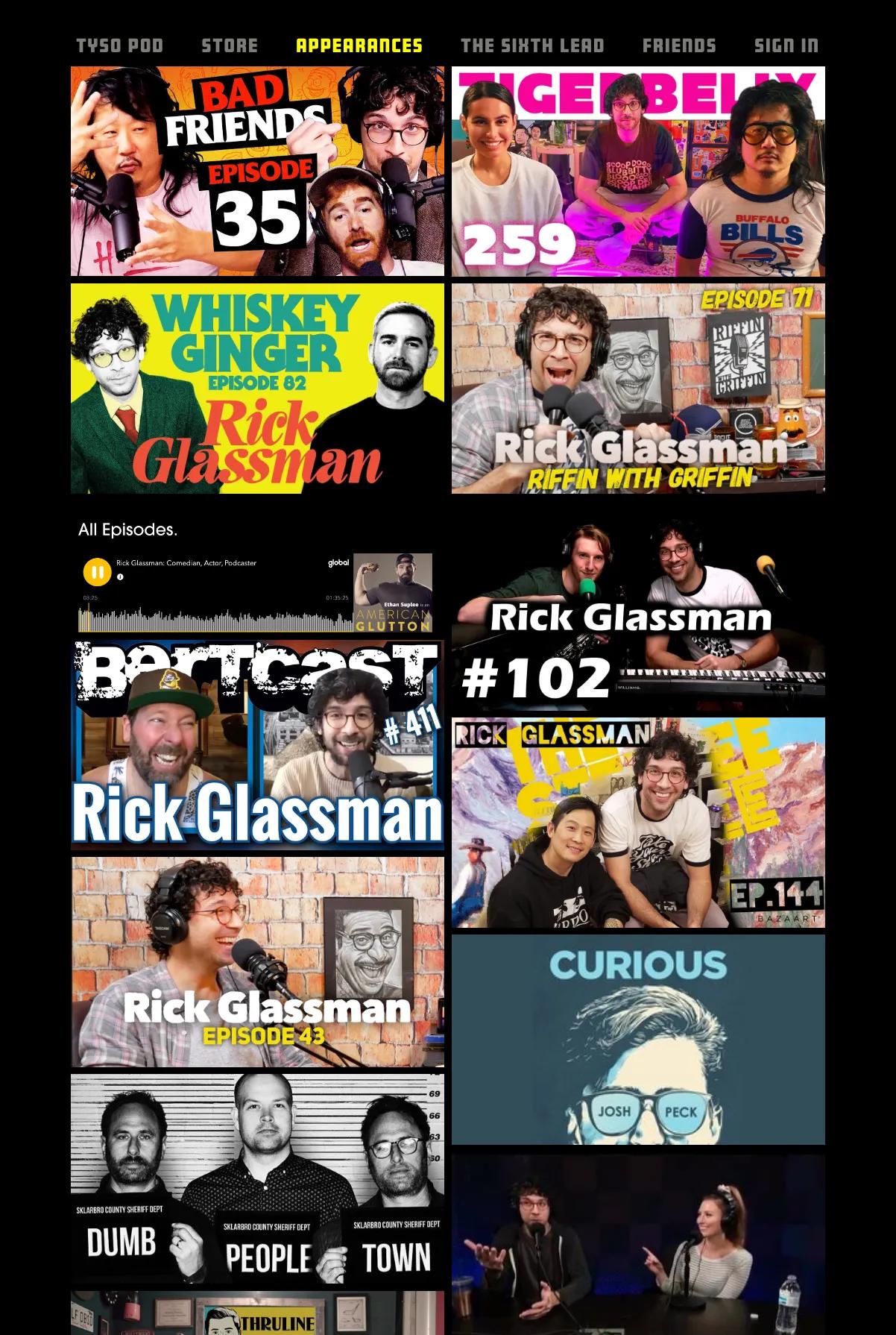 Screenshot 3 of Rick Glassman (Example Squarespace Podcast Website)