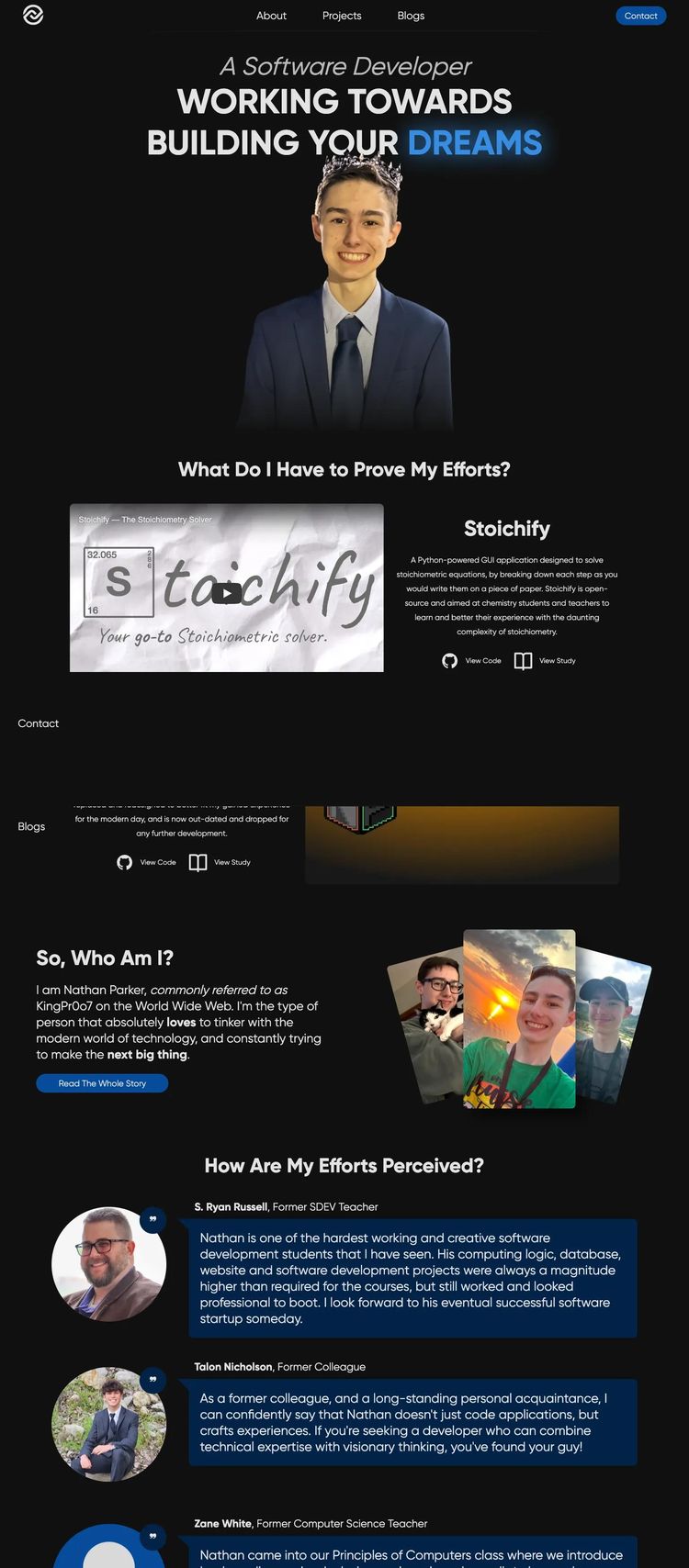 Screenshot 2 of Nathan Parker (Example Astro Software Development Website)