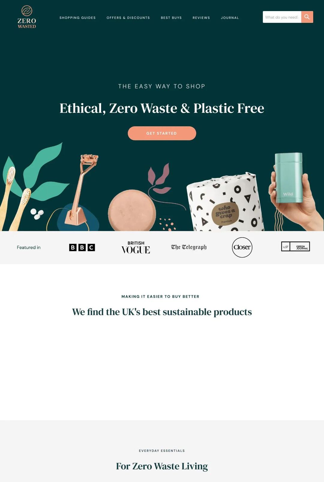 Screenshot 1 of Zero Wasted (Example Duda Website)