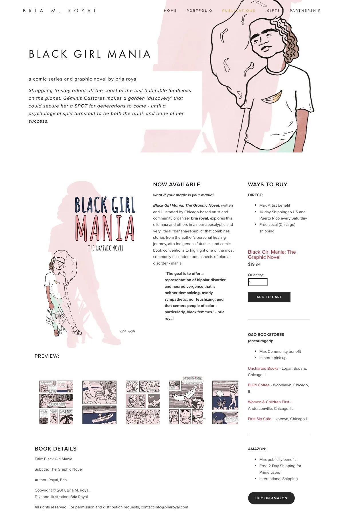 Screenshot 3 of Bria M. Royal (Example Squarespace Artist Website)
