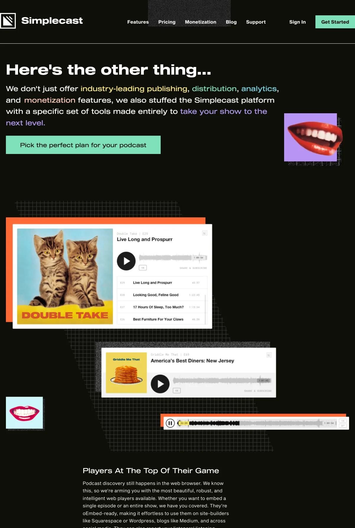 Screenshot 2 of Simplecast (Example HubSpot Website)