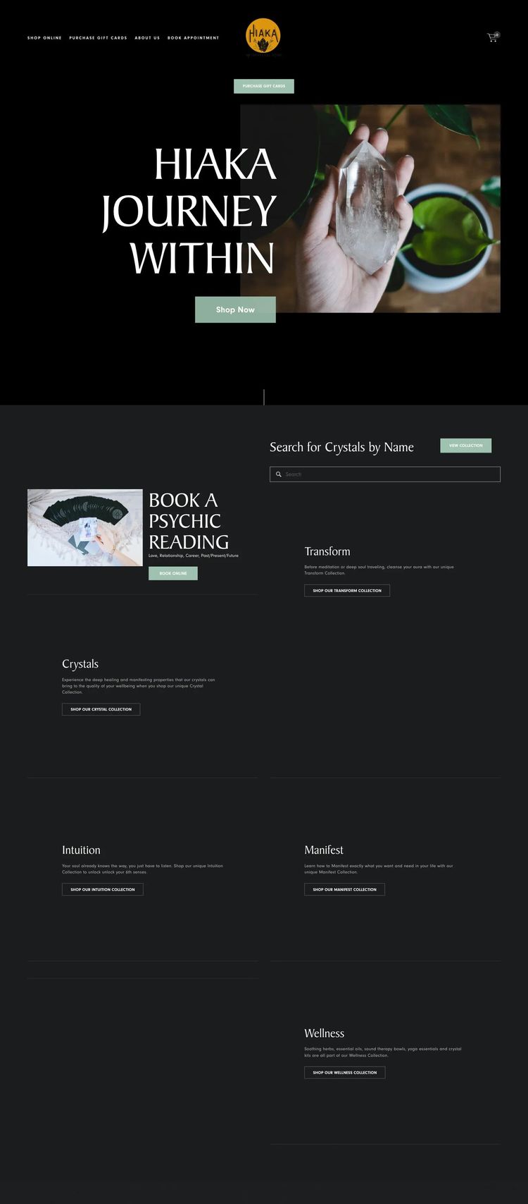 Screenshot 2 of Hiaka (Example Squarespace Alternative Medicine Website)