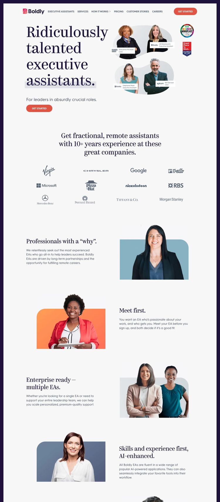 Screenshot 2 of Boldly (Example WordPress Virtual Assistant Website)
