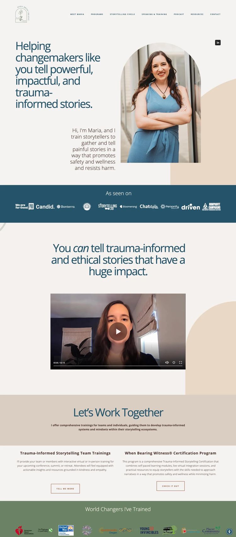 Screenshot 2 of Maria Bryan (Example Squarespace Life/Business Coach Website)