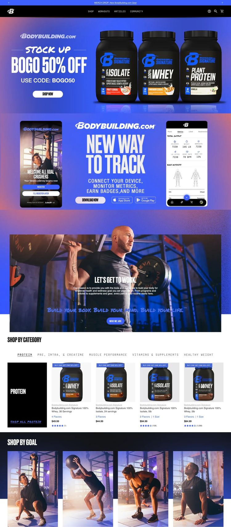 Screenshot 2 of Bodybuilding.com (Example Shopify Ecommerce (General) Website)