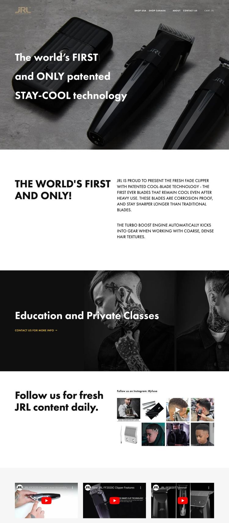 Screenshot 2 of JRL Professional (Example Squarespace Barber/Hair Salon Website)
