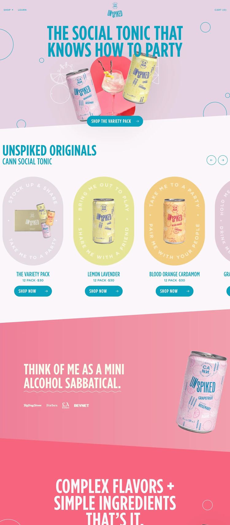 Screenshot 1 of Unspiked (Example Shopify Food and Beverage Website)