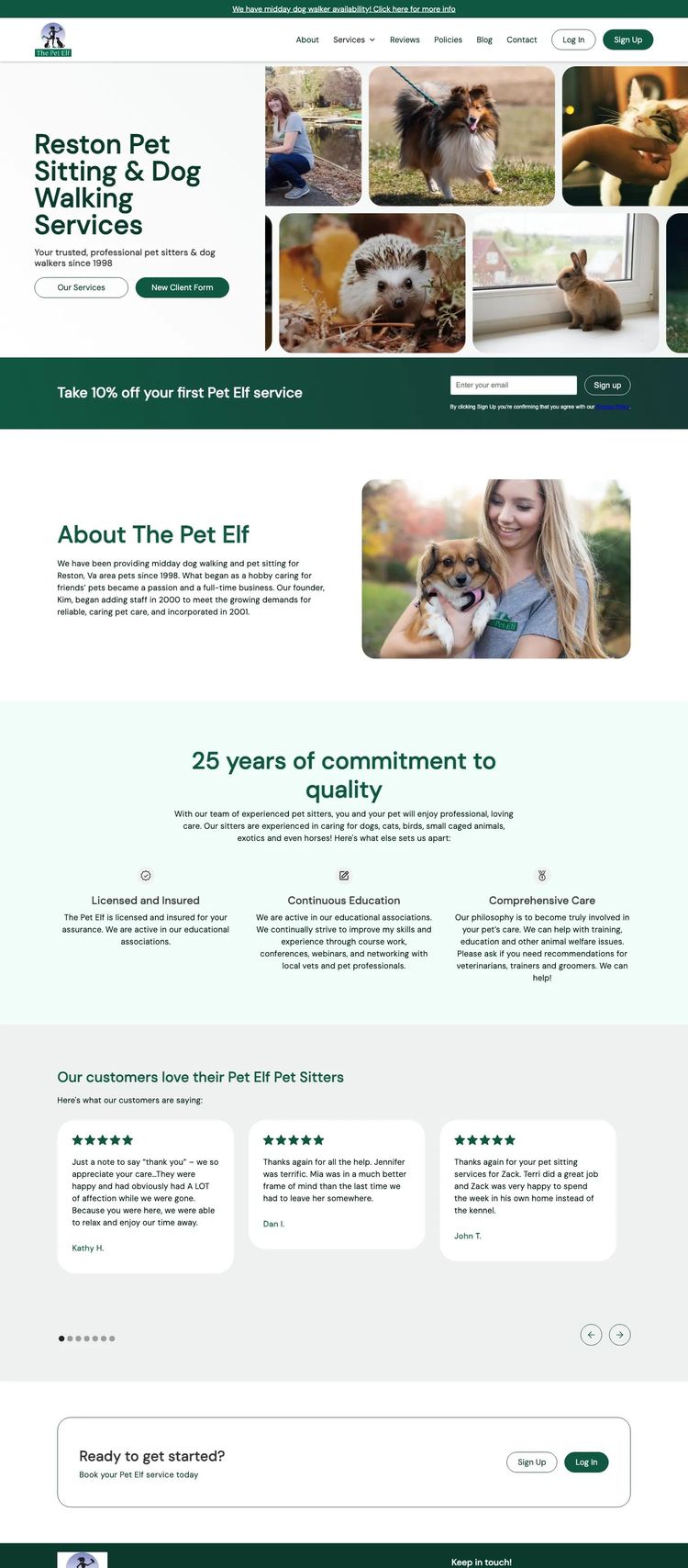 Screenshot 2 of The Pet Elf (Example Webflow Pet Services Website)