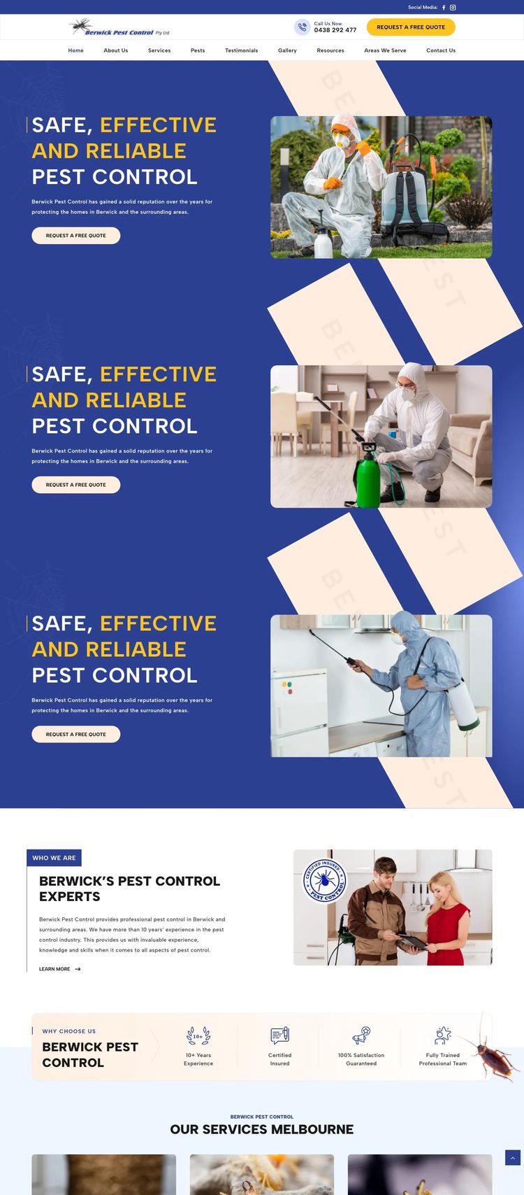Screenshot 2 of Berwick Pest Control (Example WordPress Pest Control Website)