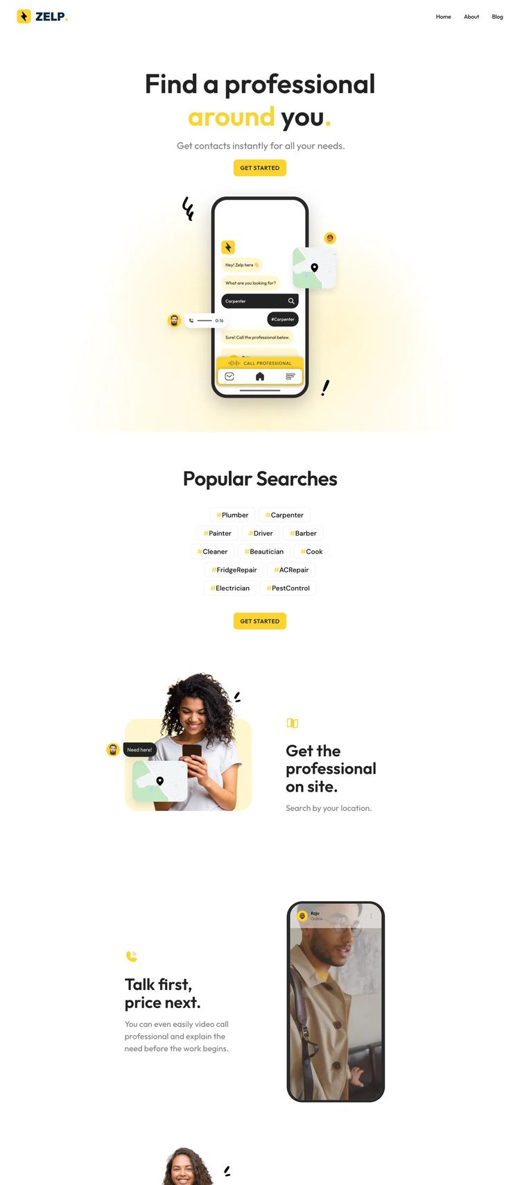 Screenshot 1 of Zelp (Example Framer IT Services Website)