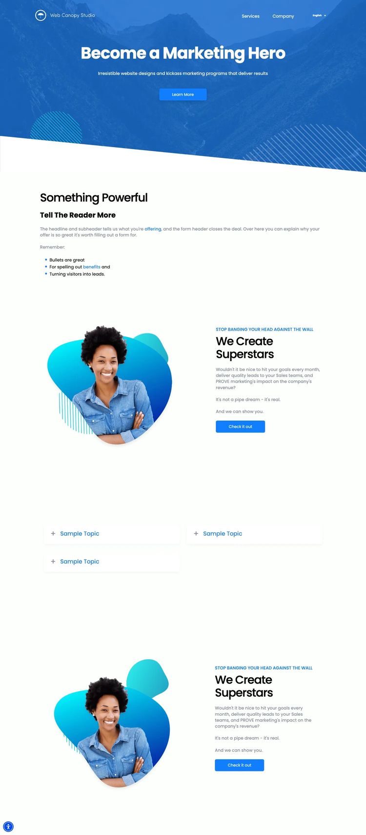 Screenshot 1 of Studio Launchpad Template