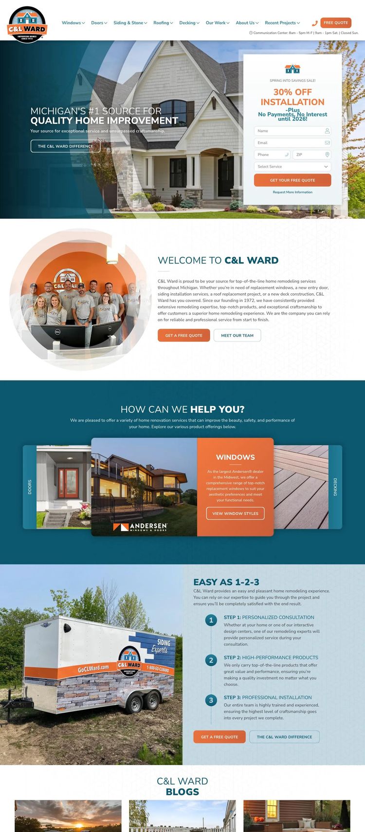 Screenshot 2 of C&L Ward (Example WordPress General Contractor Website)
