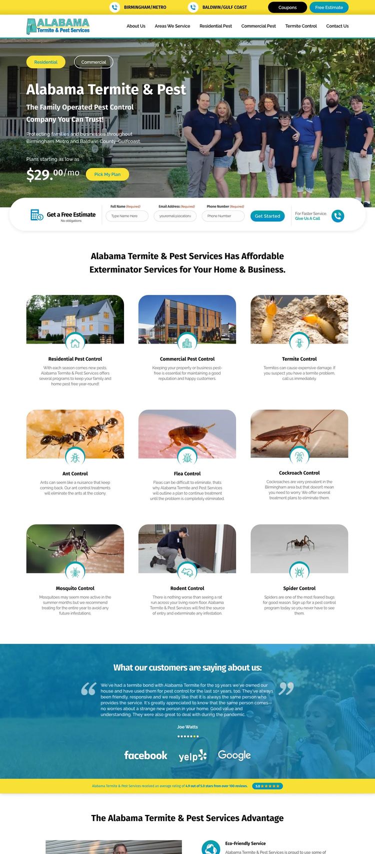 Screenshot 2 of Alabama Termite (Example WordPress Pest Control Website)