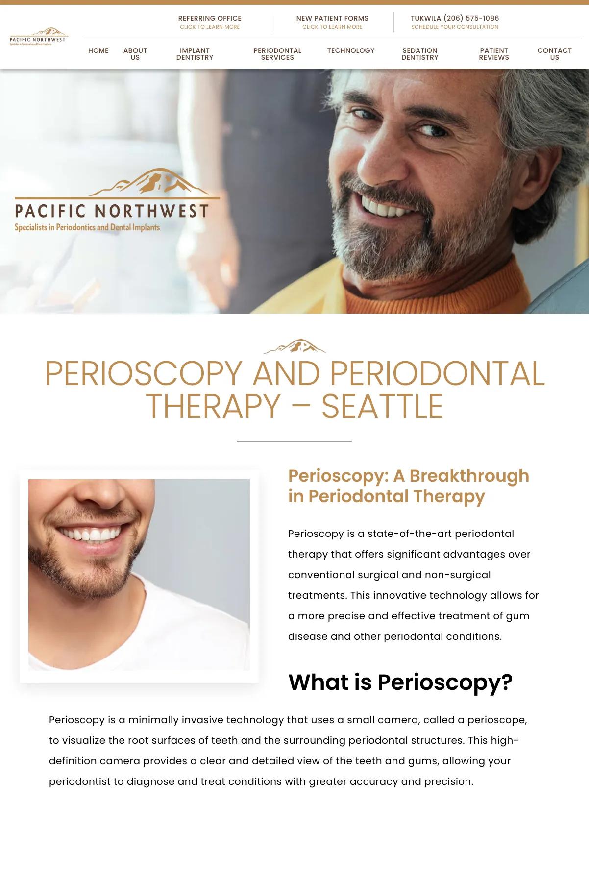 Screenshot 3 of Pacific Northwest Periodontics (Example Squarespace Dentist Website)