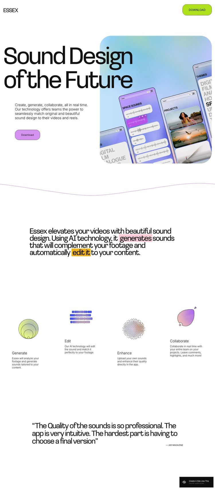 Screenshot 1 of Essex Template