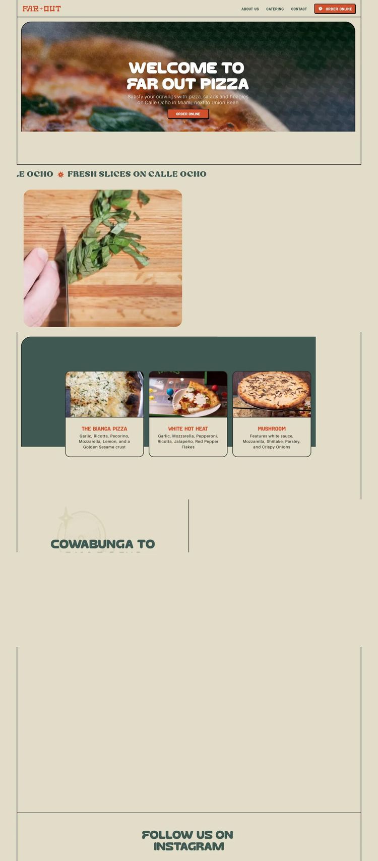 Screenshot 2 of Far Out Pizza (Example Framer Restaurant Website)
