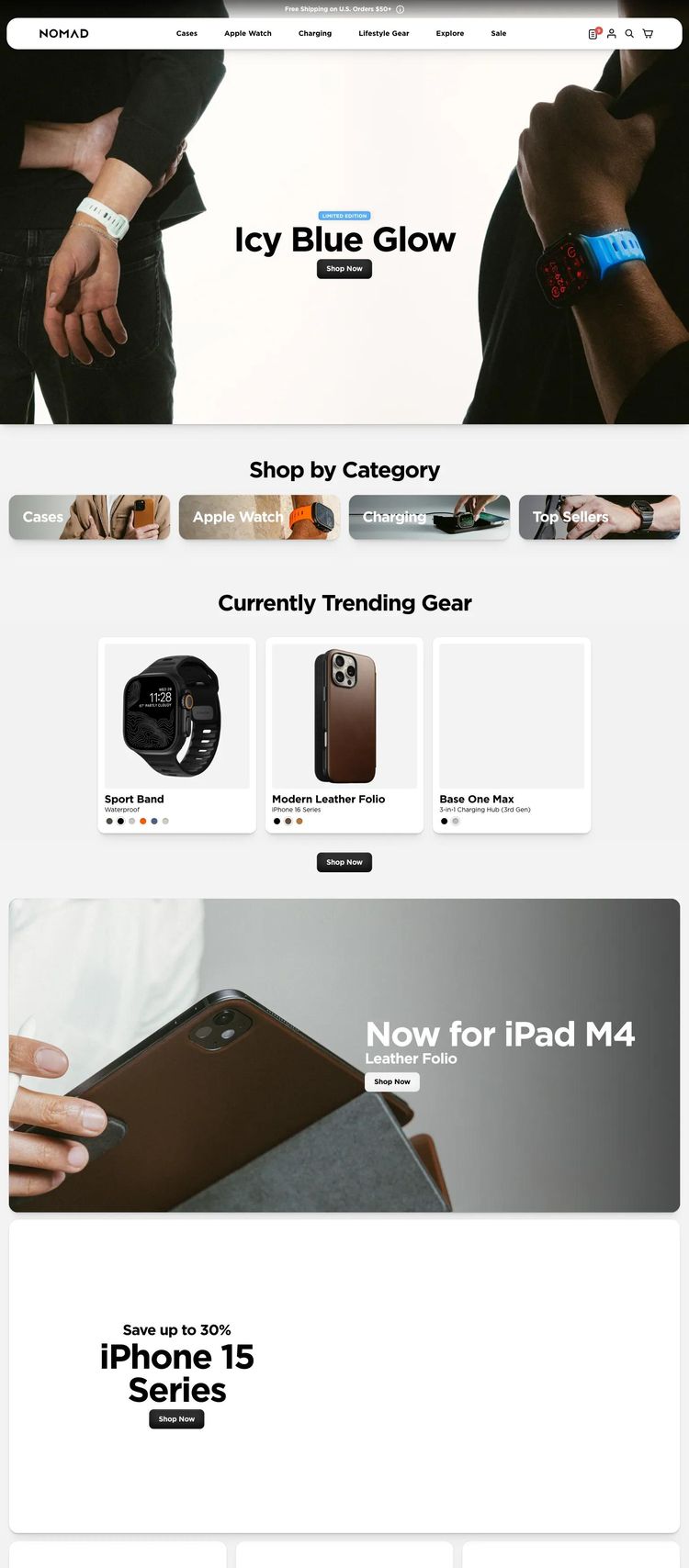 Screenshot 1 of Nomad Goods (Example Shopify Ecommerce (General) Website)