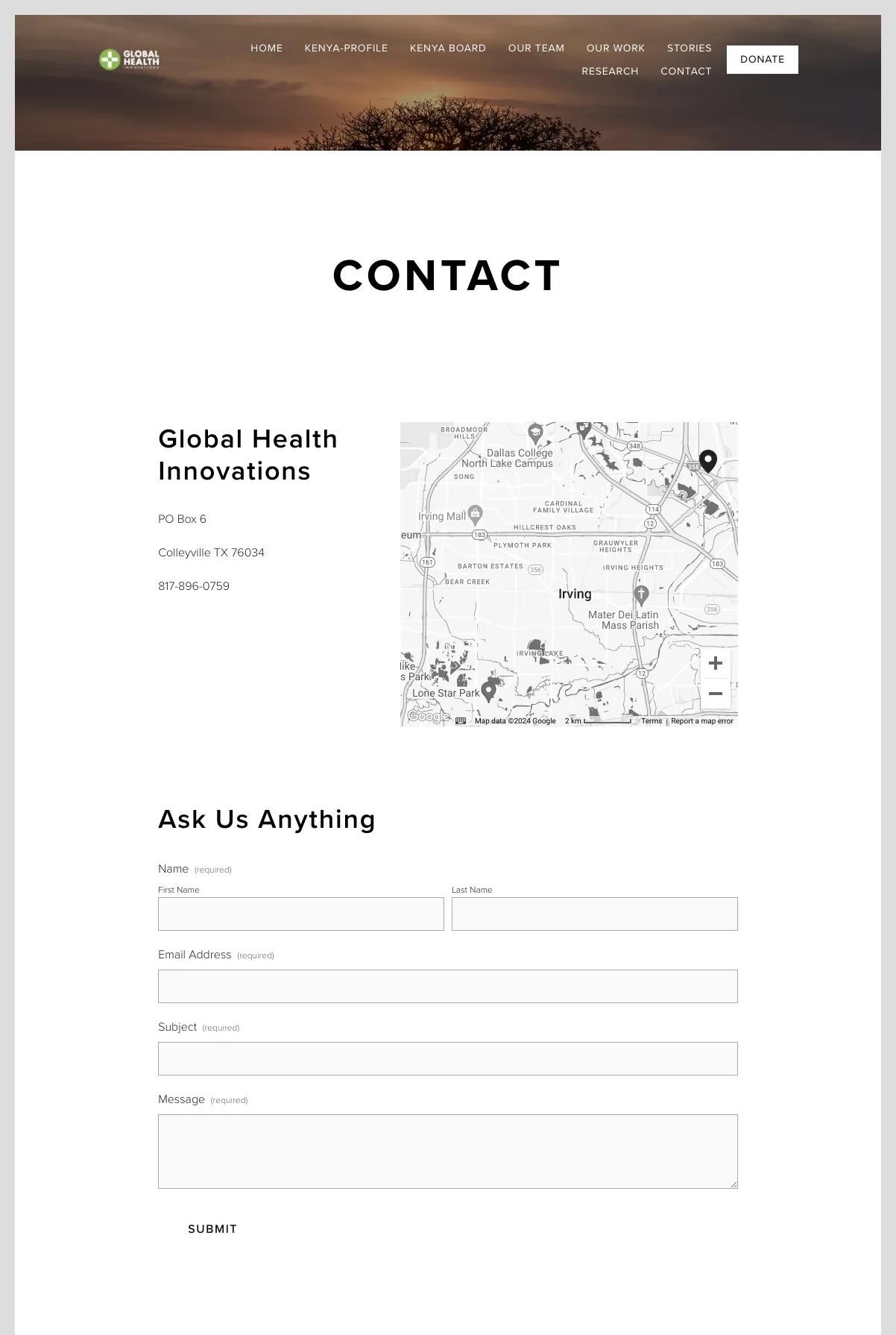 Screenshot 3 of Global Health Innovations (Example Squarespace Nonprofit Website)