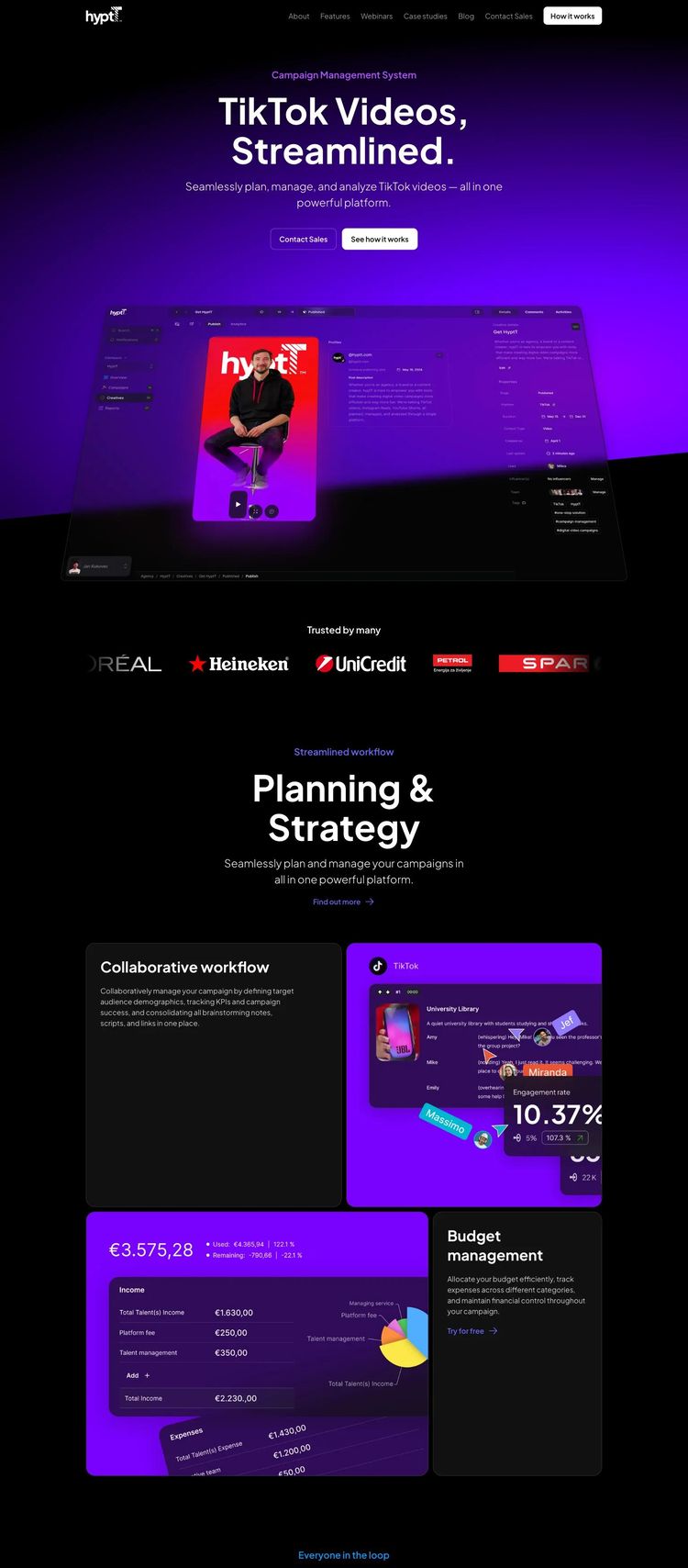 Screenshot 2 of Hyptt (Example Framer Social Media Management Website)
