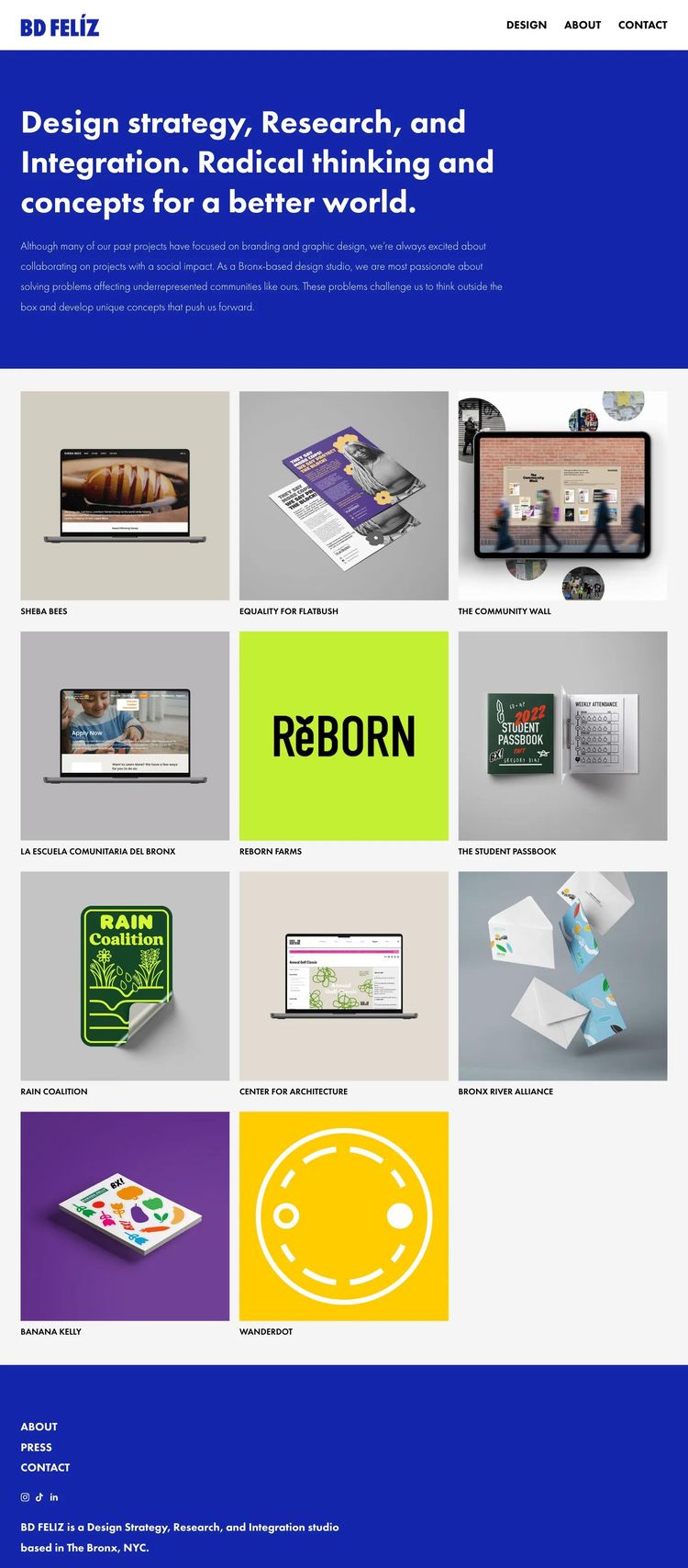Screenshot 1 of BD Feliz (Example Squarespace Artist Website)