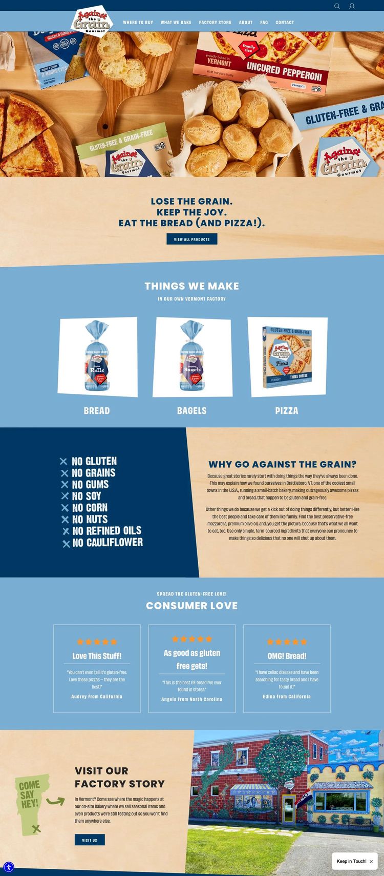 Screenshot 2 of Against The Grain (Example Shopify Food and Beverage Website)