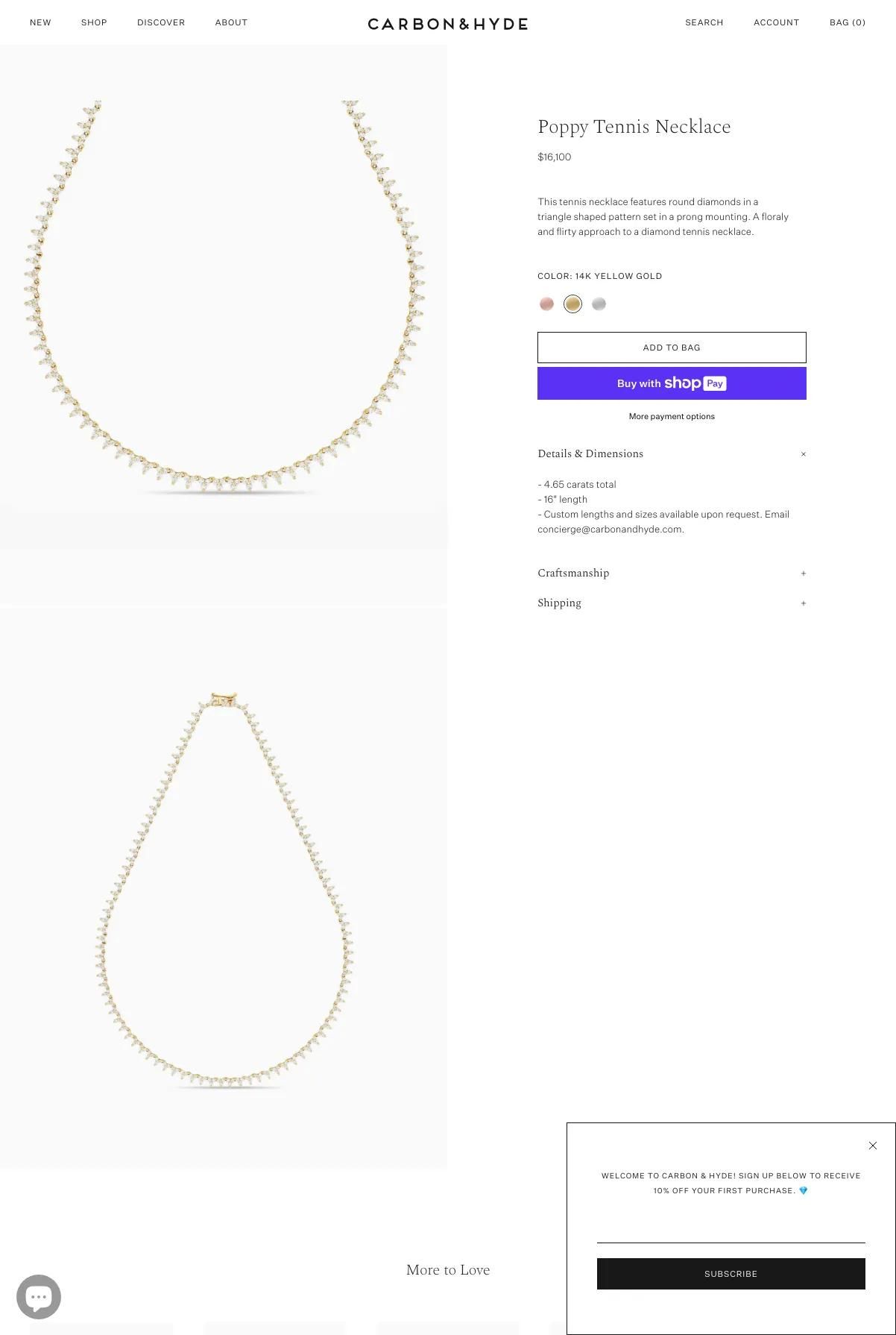 Screenshot 3 of Carbon & Hyde (Example Shopify Jewelry Website)