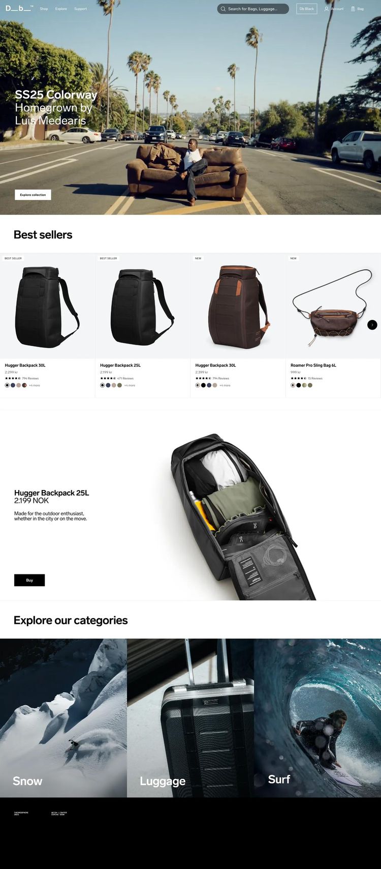 Screenshot 1 of DB Journey (Example Squarespace Ecommerce (General) Website)