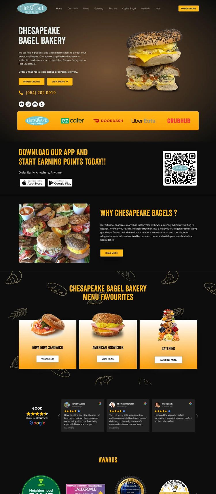 Screenshot 2 of Chesapeake Bagel Bakery (Example WordPress Bakery Website)