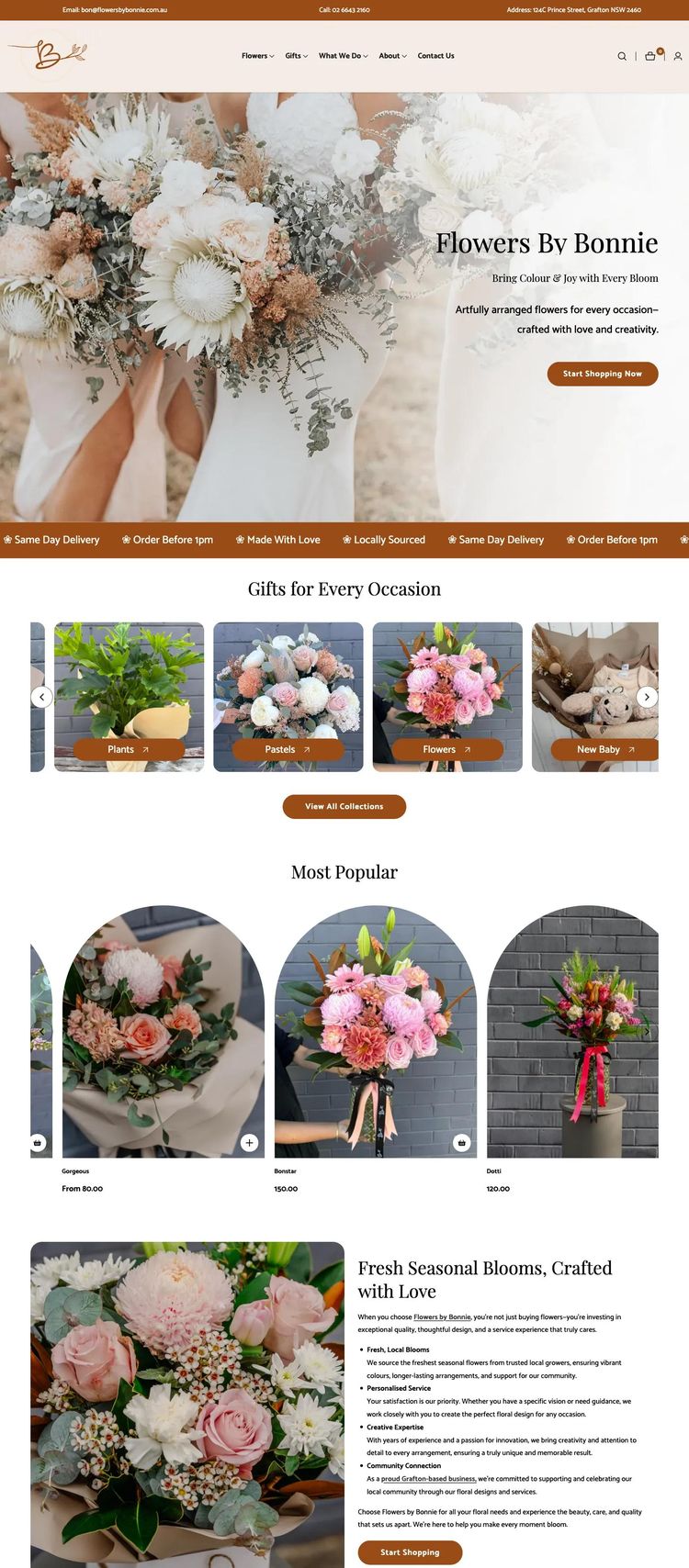 Screenshot 2 of Flowers By Bonnie (Example Shopify Florist Website)